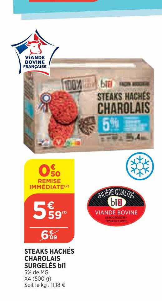 Steaks Hachés Charolais Surgelés Bi1