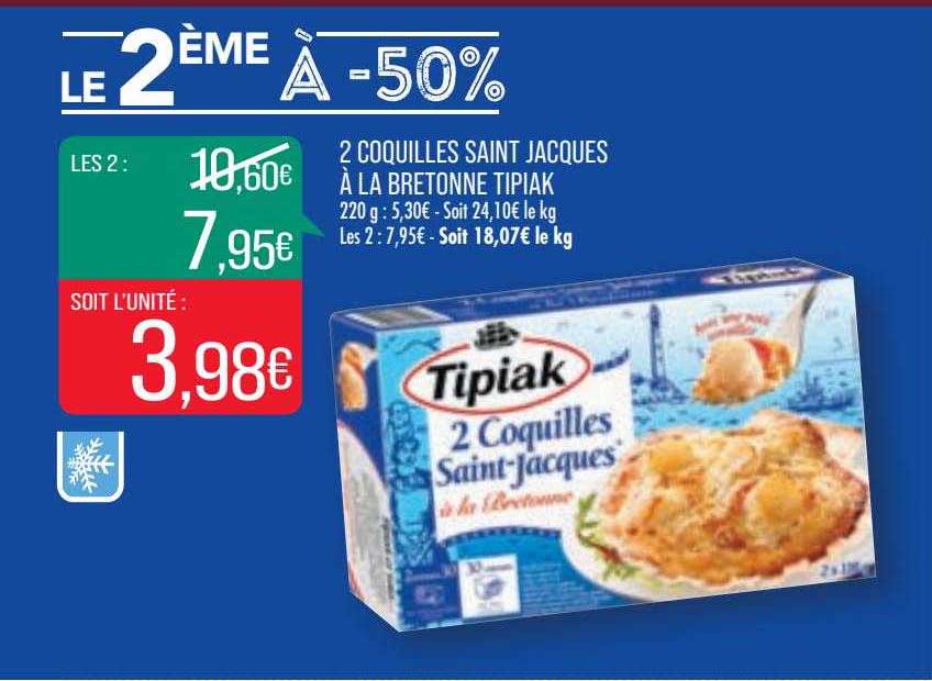 2 coquilles saint jacques à la bretonne tipiak