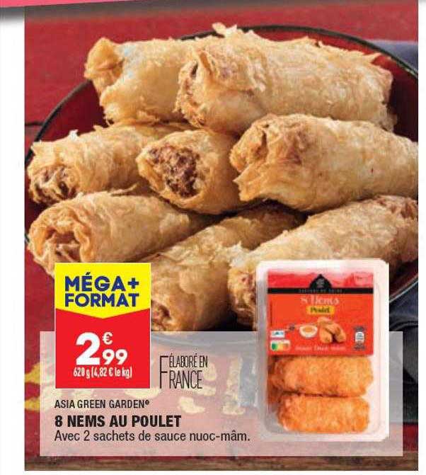 8 nems au poulet asia green garden