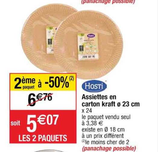 assiettes en carton kraft ø 23 cm hosti