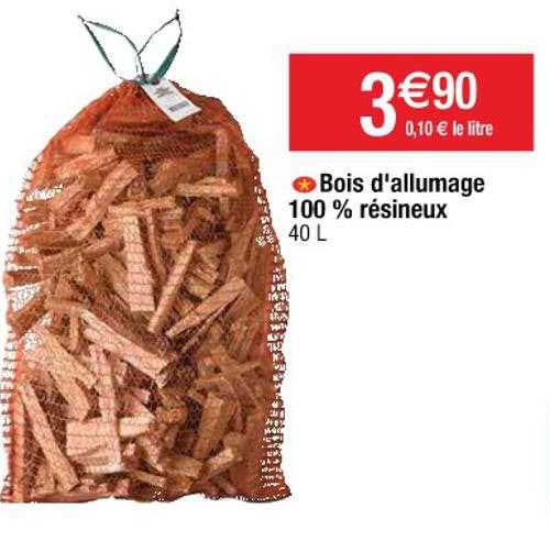 bois d'allumage 100% résineux