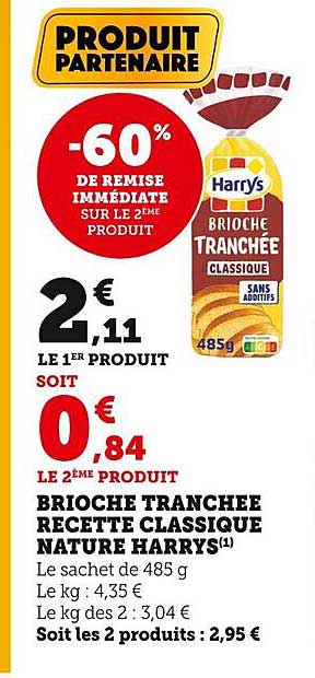 Brioche Tranchée Recette Classique Nature Harrys