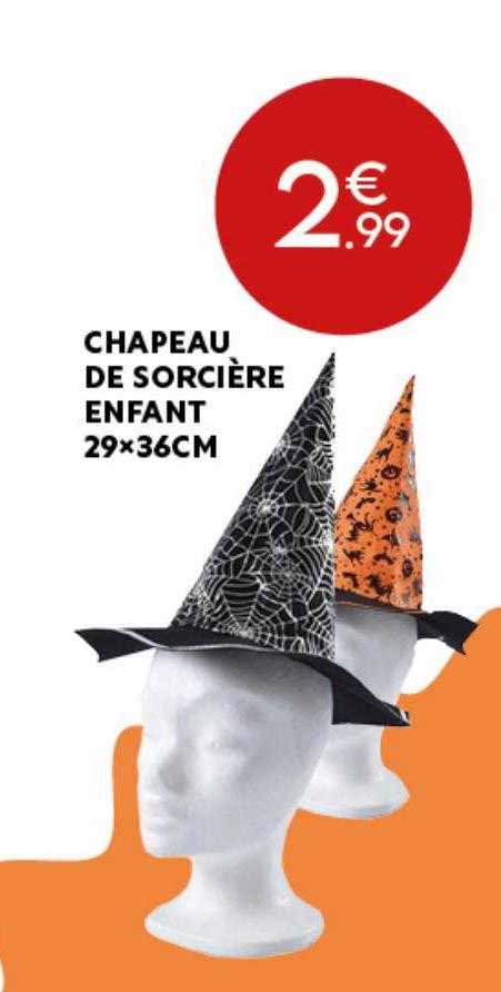 Chapeau De Sorcière Enfant 29x36 Cm