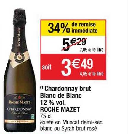 chardonnay brut blanc de blanc 12% vol. roche mazet