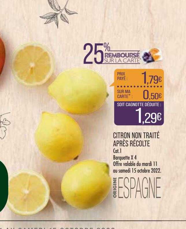 citron non traité après récolte