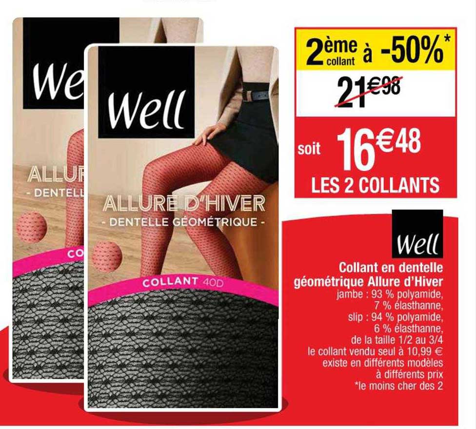 collant en dentelle géométrique allure d'hiver well