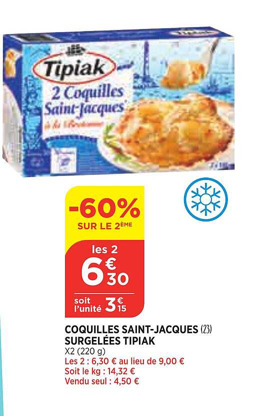 coquilles saint-jacques surgelées tipiak