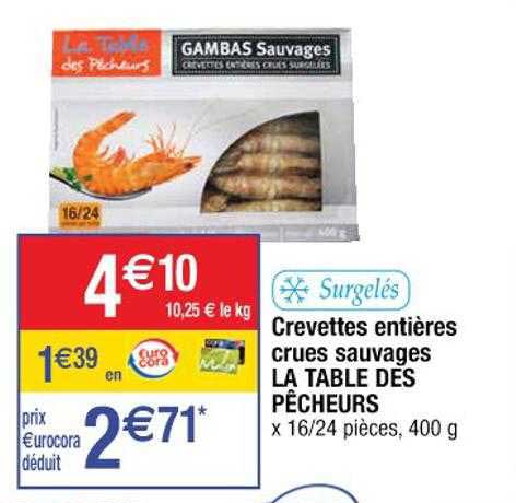 crevettes entières crues sauvages la table des pêcheurs