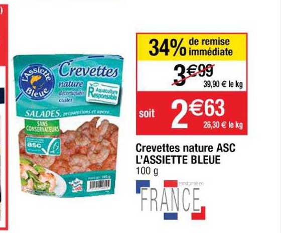 crevettes nature asc l'assiette bleue