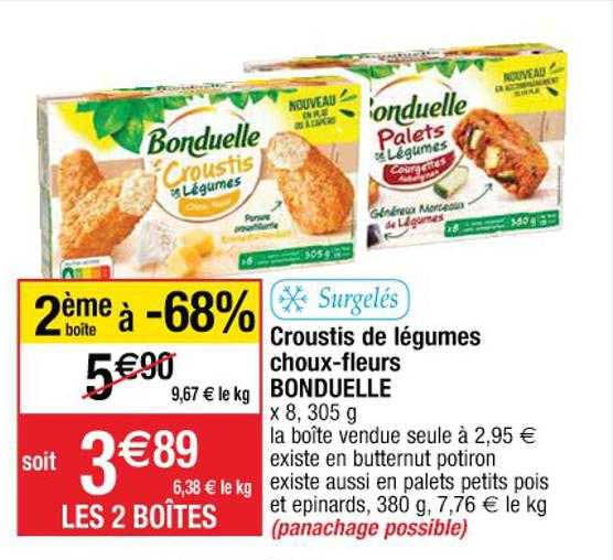 croustis de légumes choux-fleurs bonduelle