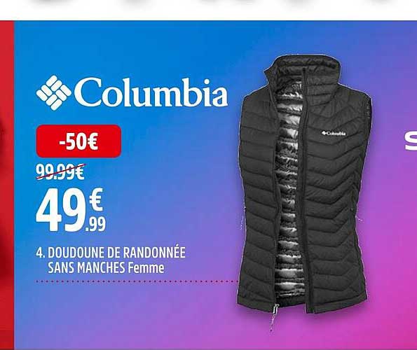 doudoune de randonnée sans manches femme columbia