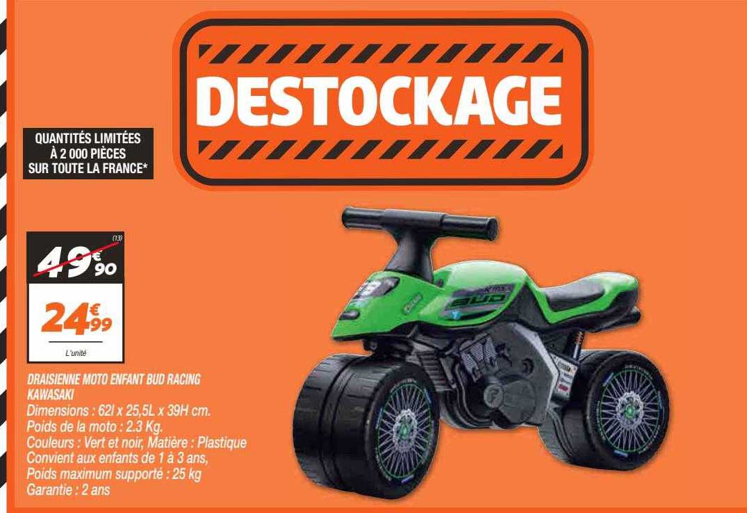 draisienne moto enfant bud racing kawasaki