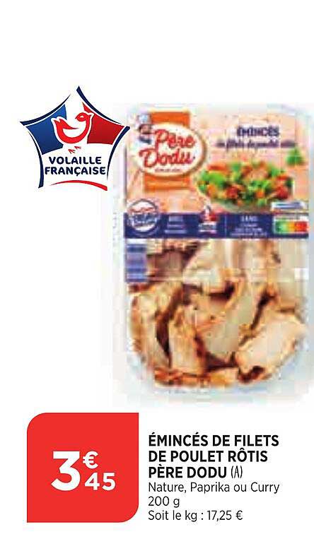 émincés De Filets De Poulet Rôtis Père Dodu