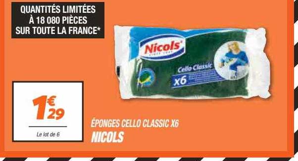 éponges cello classic x6 nicols