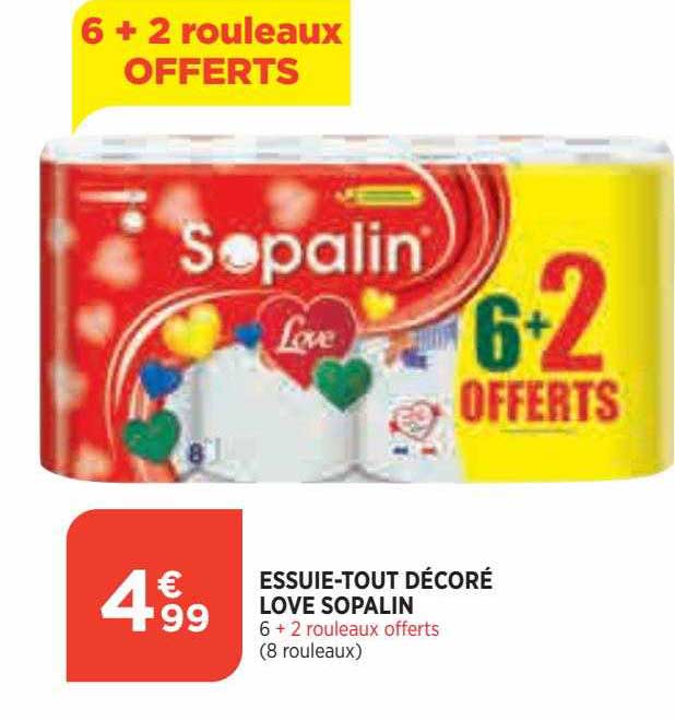 essuie-tout décoré love sopalin
