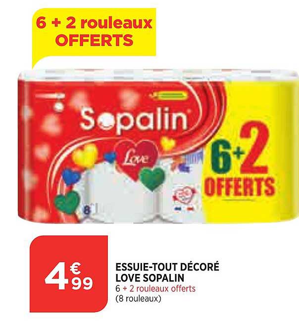 essuie-tout décoré love sopalin