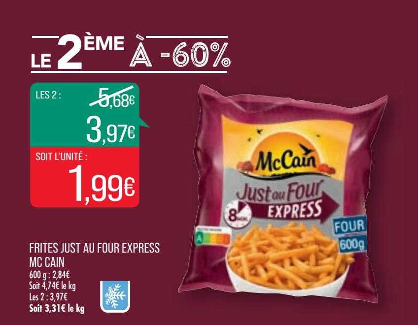 frites just au four express mc cain