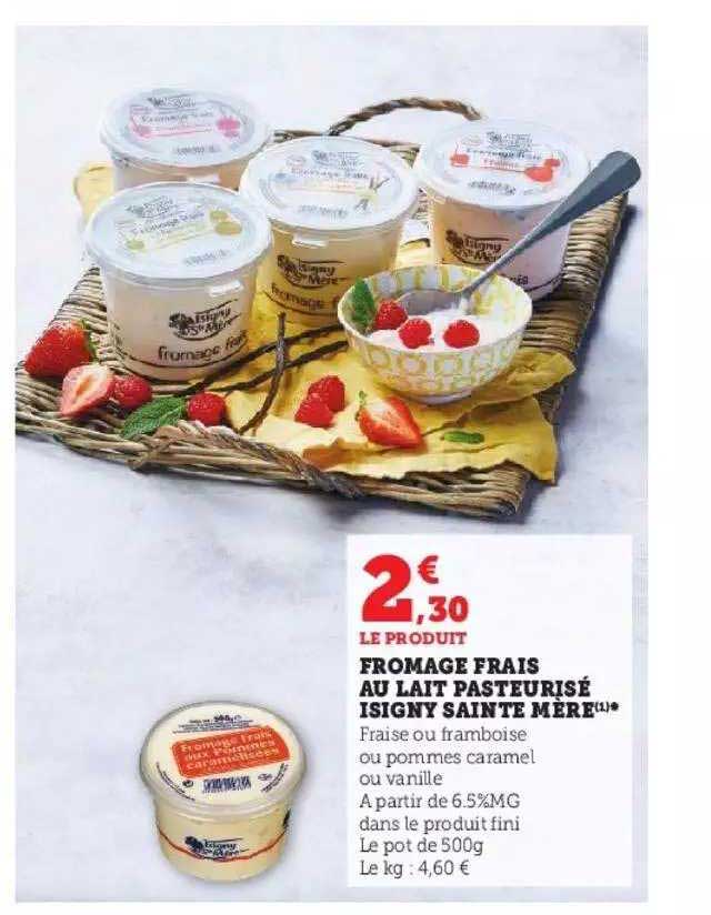 fromage frais au lait pasteurisé isigny sainte mère
