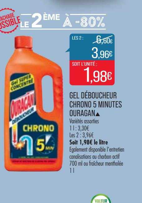 gel déboucheur chrono 5 minutes ouragan