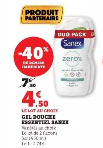 Gel Douche Essentiel Sanex