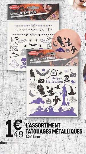l'assortiment tatouages métalliques