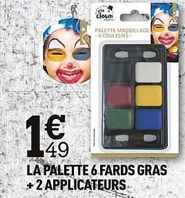 la palette 6 fards gras + 2 applicateurs