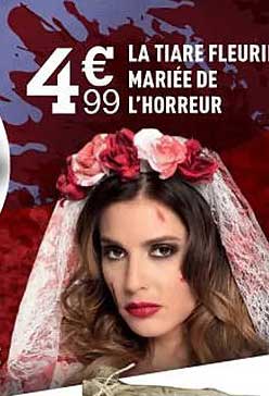 la tiare fleuri mariée de l'horreur