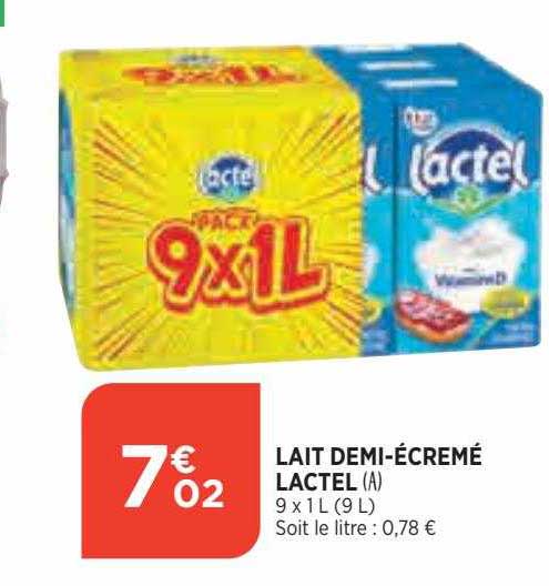 lait demi-écrémé lactel