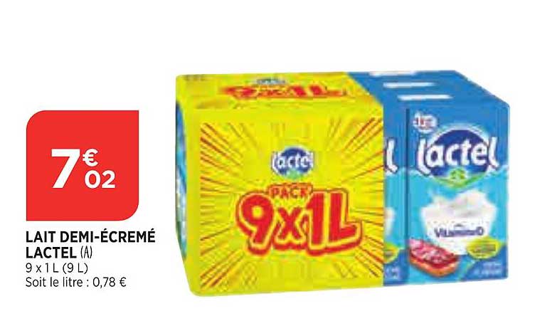 lait demi-écrémé lactel