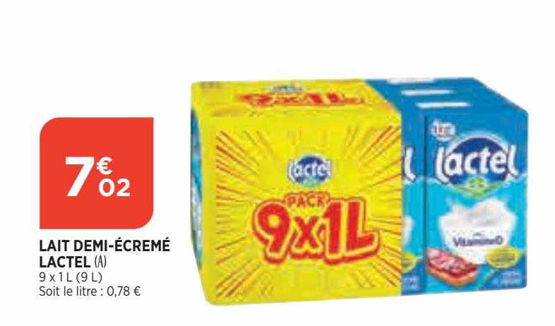 lait demi-écrémé lactel