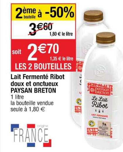 Lait Fermenté Ribot Doux Et Onctueux Paysan Breton