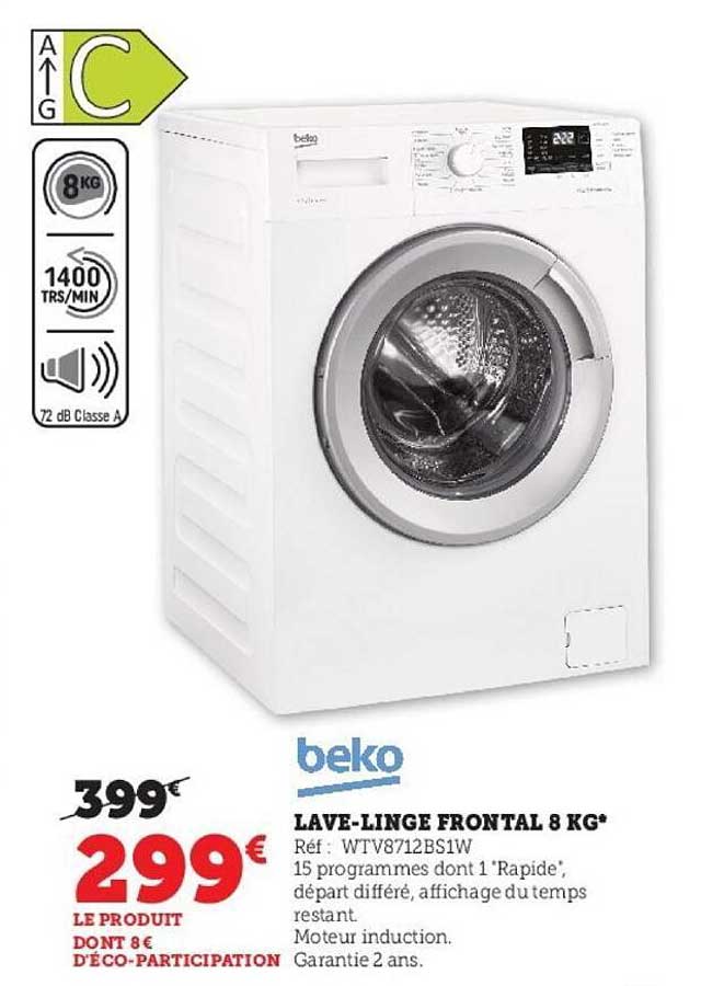 lave-linge frontal 8 kg beko