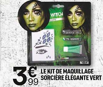Le Kit De Maquillage Sorcière élégante Vert