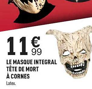 le masque intégral tête de mort à cornes