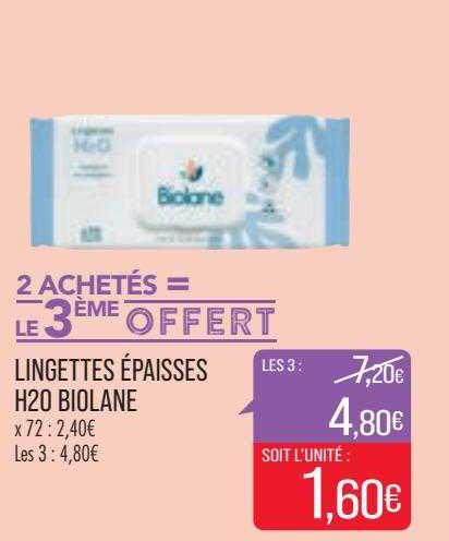 lingettes épaisses h20 biolane