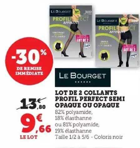 lot de 2 collants profil perfect semi opaque ou opaque le bourget