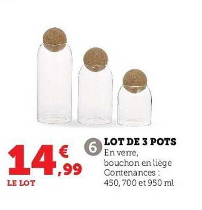 lot de 3 pots