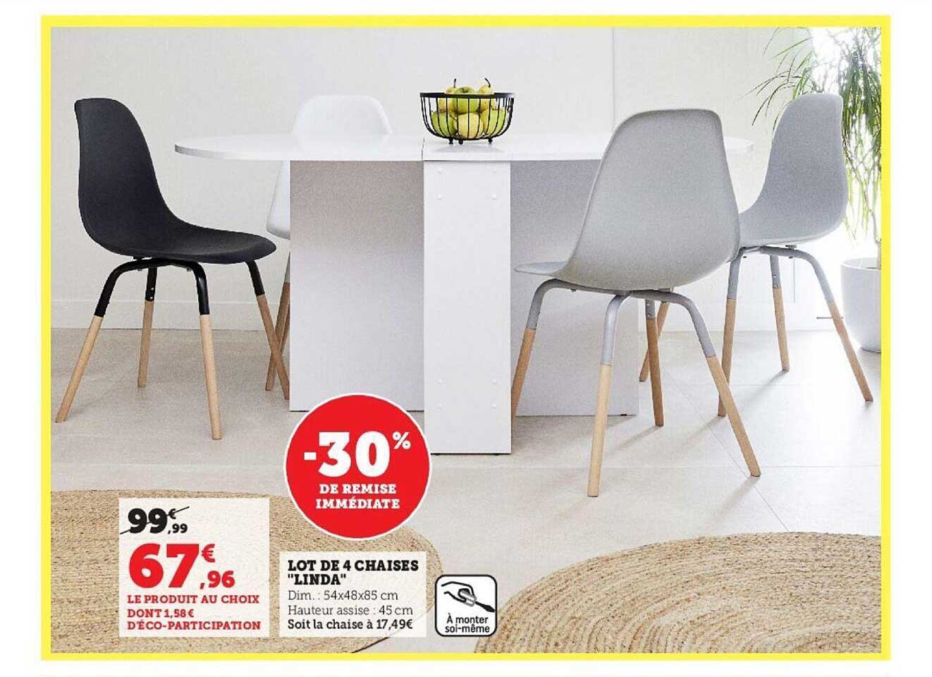 lot de 4 chaises "linda"