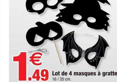 lot de 4 masques à gratter