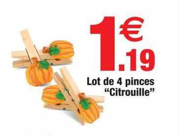 Lot De 4 Pinces "citrouille"