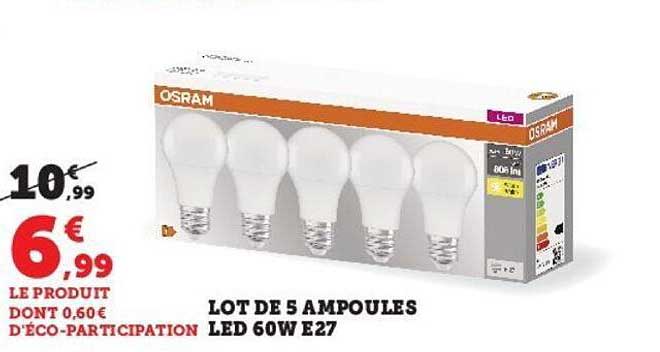 Lot De 5 Ampoules Led 60 W E27
