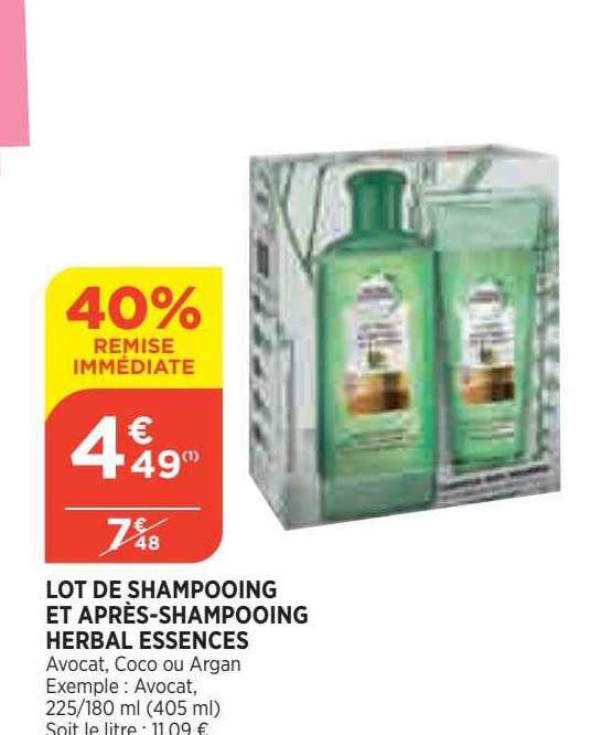 lot de shampooing et après-shampooing herbal essences