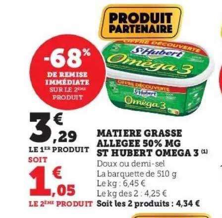 matière grasse allégée 50% mg st hubert oméga 3