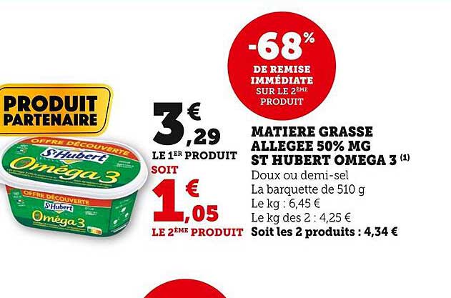 matière grasse allégée 50% mg st hubert oméga 3