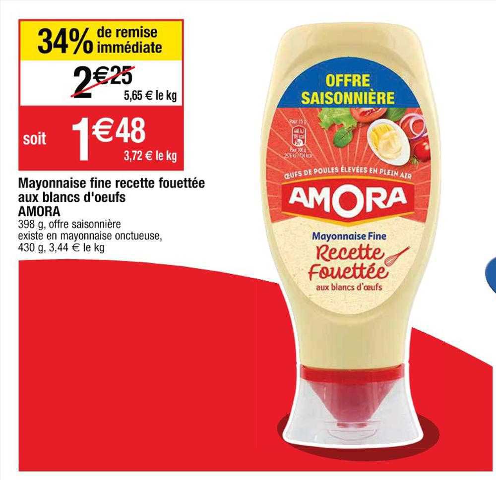 mayonnaise fine recette fouettée aux blancs d'oeufs amora