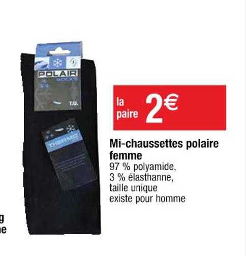 mi-chaussettes polaire femme
