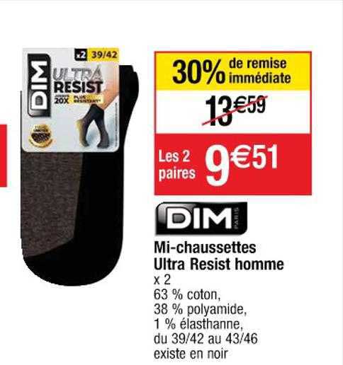 mi-chaussettes ultra resist homme dim paris