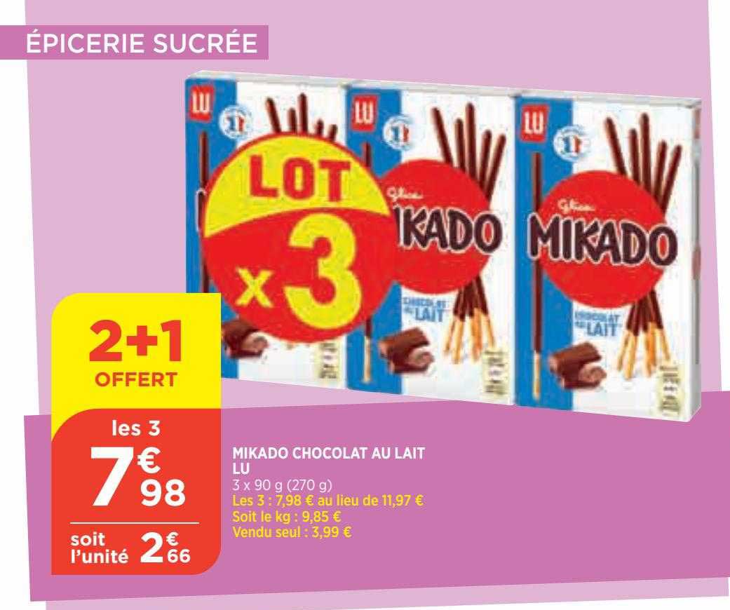 Mikado Chocolat Au Lait Lu