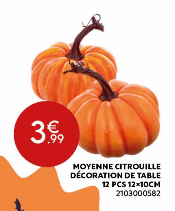 moyenne citrouille décoration de table 12 pcs 12x10 cm