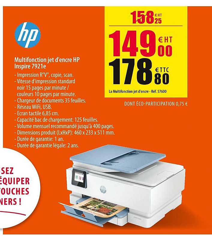 multifonction jet d'encre hp inspire 7921e